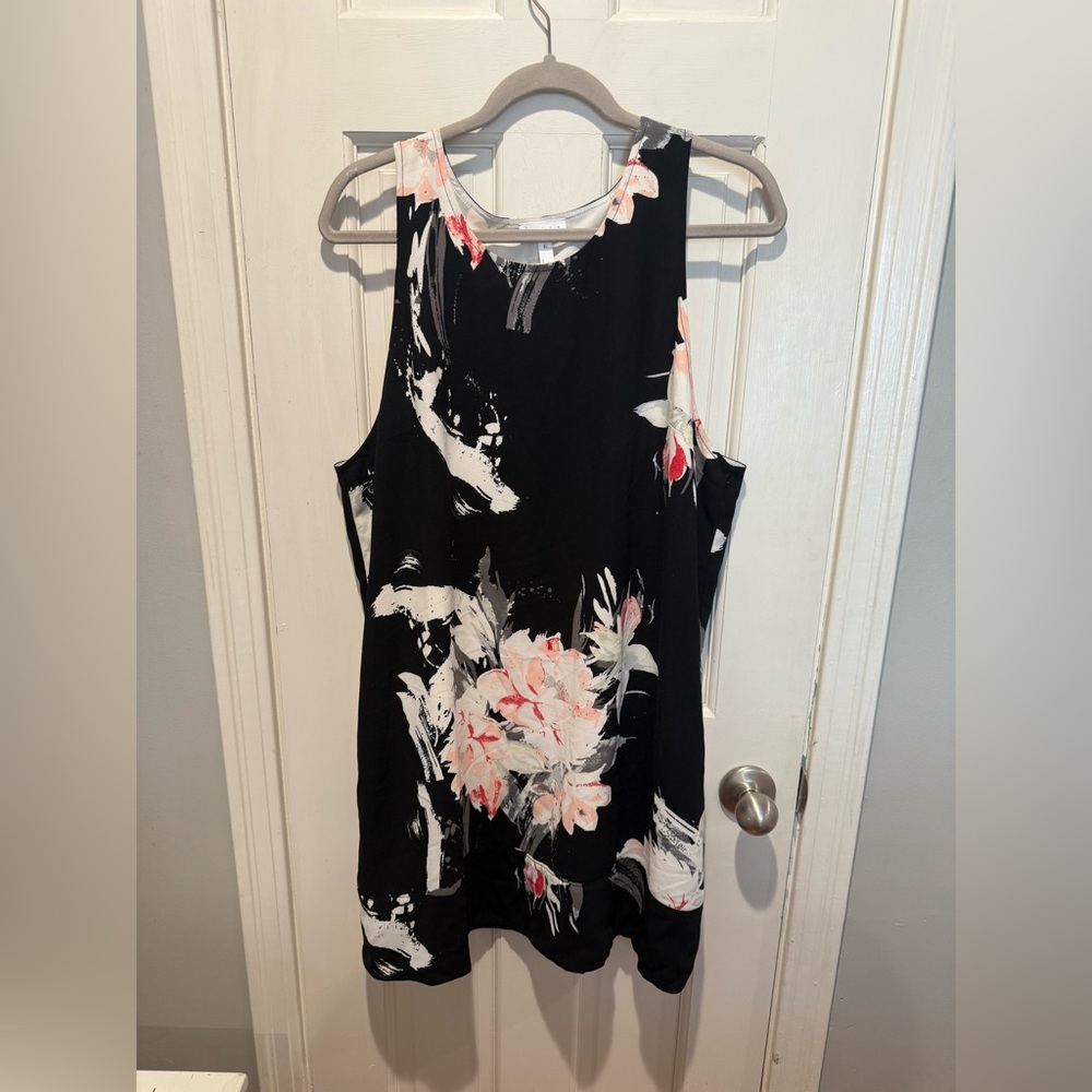 Black Leith dress with floral detail